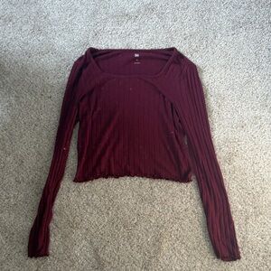 SO Women's Deep Red Long Sleeve Top